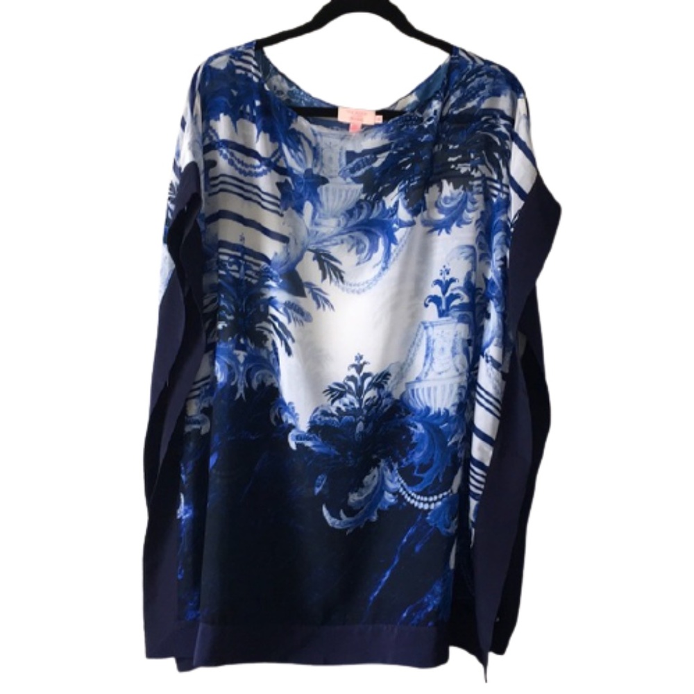 TED BAKER Shadow Print Blue kimono Jacket - Picture 6 of 11